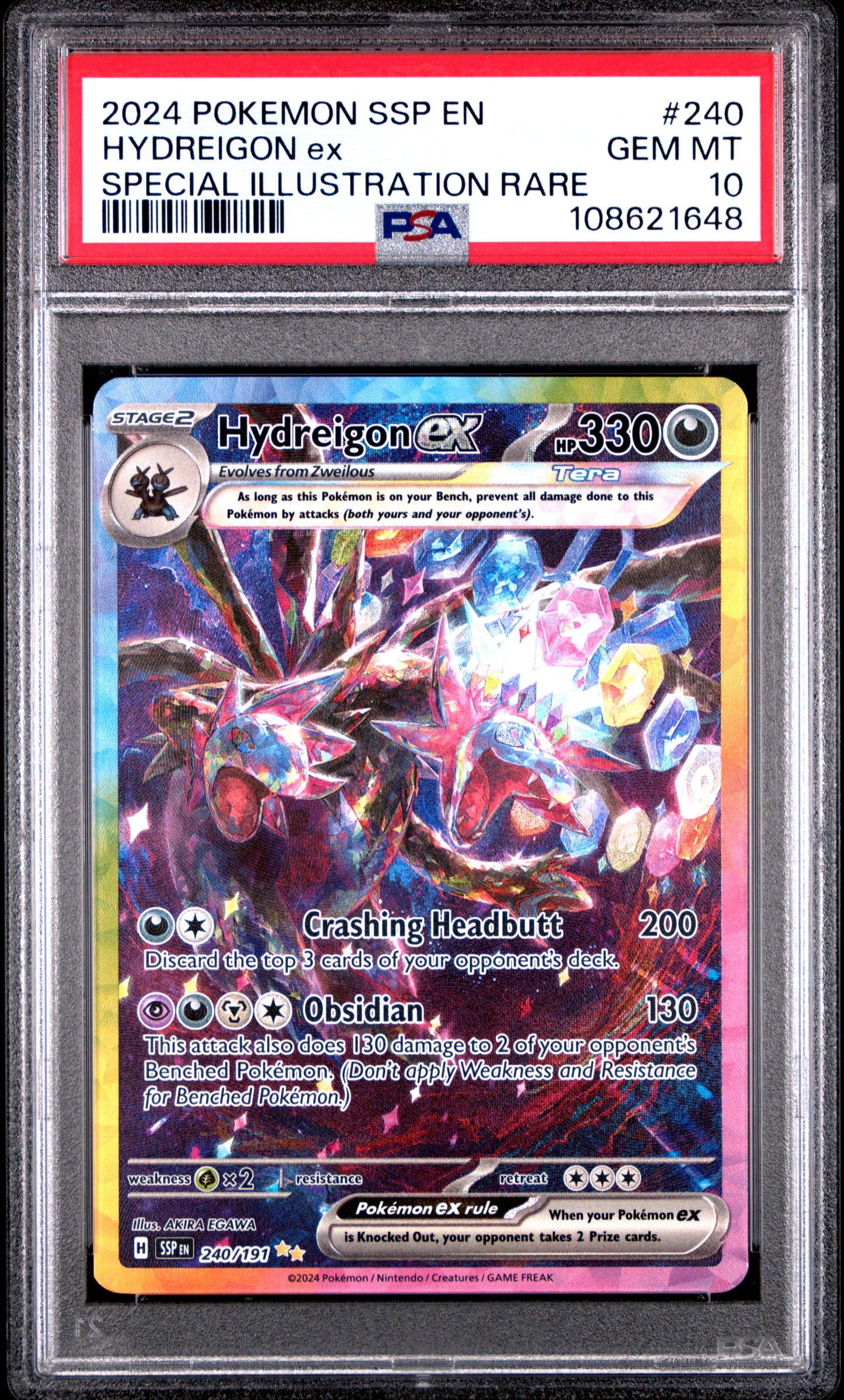 PSA 10 GEM MT HYDREIGON ex #240 SPECIAL ILLUSTRATION RARE 2024