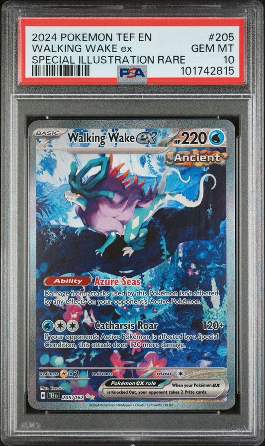 Walking Wake Ex Pokemon Tef En-Temporal Forces 205 NM PSA 10