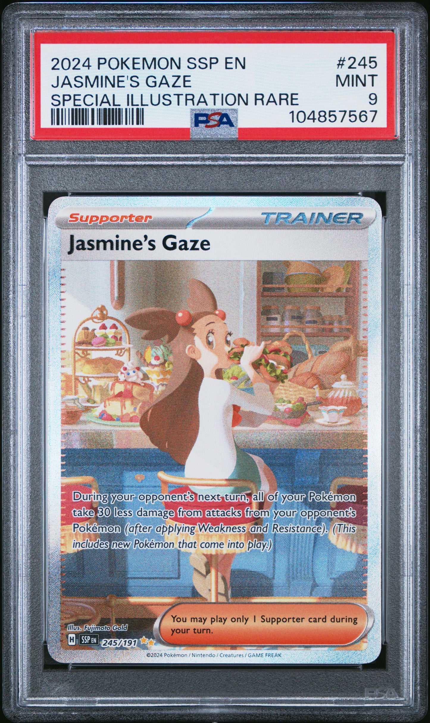 PSA 9 MINT JASMINE'S GAZE #245 SPECIAL ILLUSTRATION RARE 2024