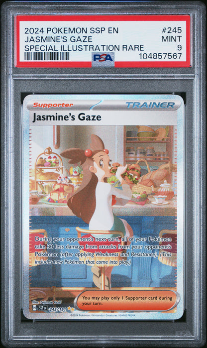 PSA 9 MINT JASMINE'S GAZE #245 SPECIAL ILLUSTRATION RARE 2024