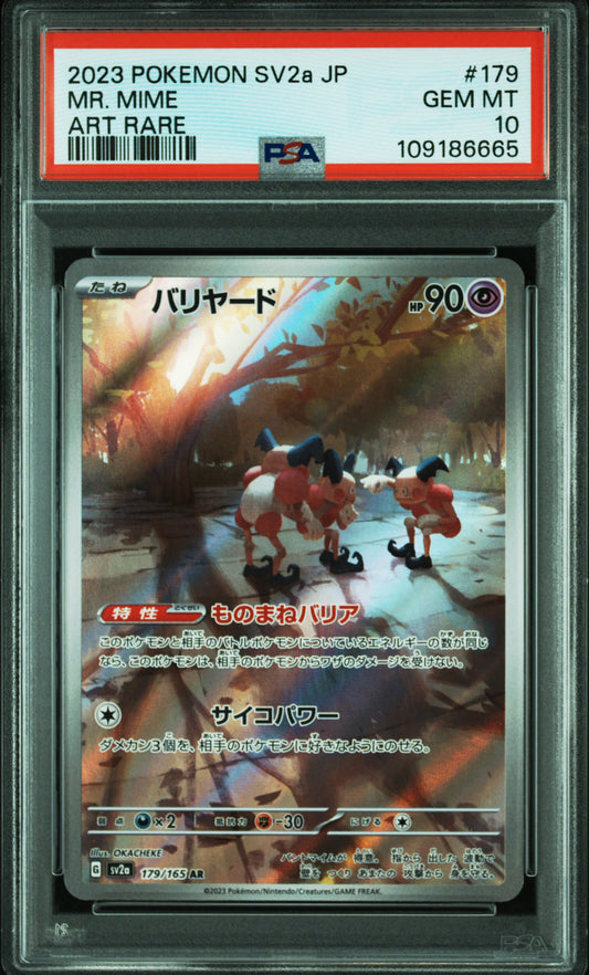 Mr. Mime Art Rare Pokemon Japanese Sv2a-Pokemon 151 179 NM PSA 10