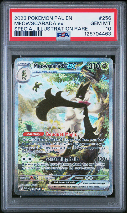 Meowscarada Ex Pokemon Pal En-Paldea Evolved 256 NM PSA 10