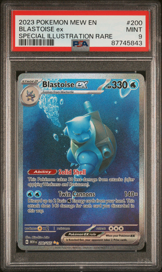 Blastoise Ex Special Illustration Rare Pokemon Mew En-151 200 NM PSA 9