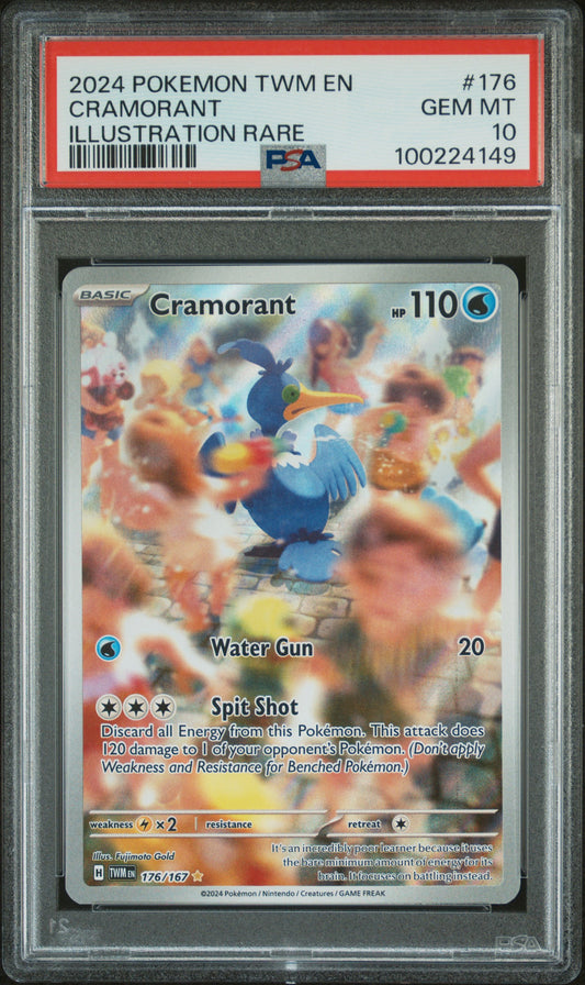 Cramorant Illustration Rare Pokemon Twm En-Twilight Masquerade 176 NM PSA 10