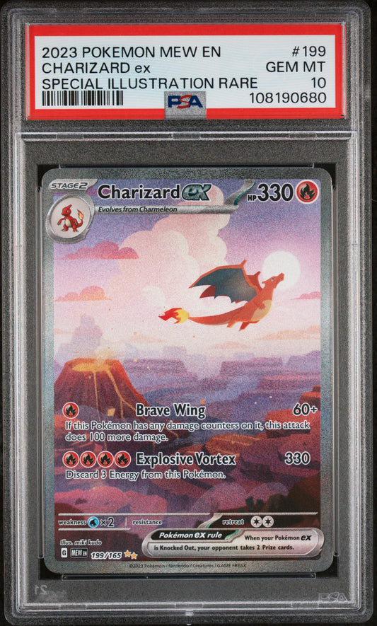 PSA 10 GEM MT CHARIZARD ex #199 SPECIAL ILLUSTRATION RARE 2023